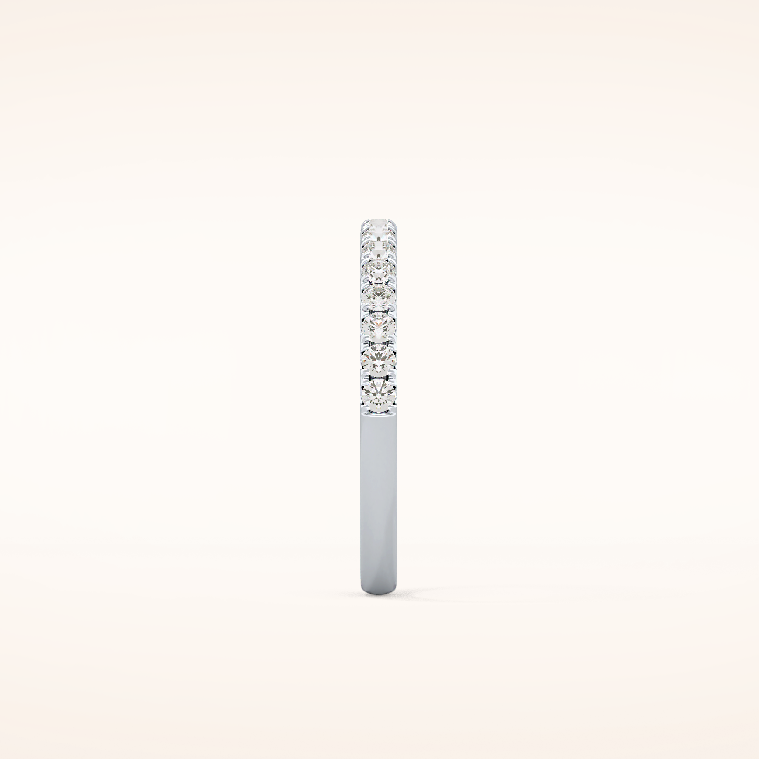 0.31 TCW Round Shaped Moissanite Half Eternity Wedding Band