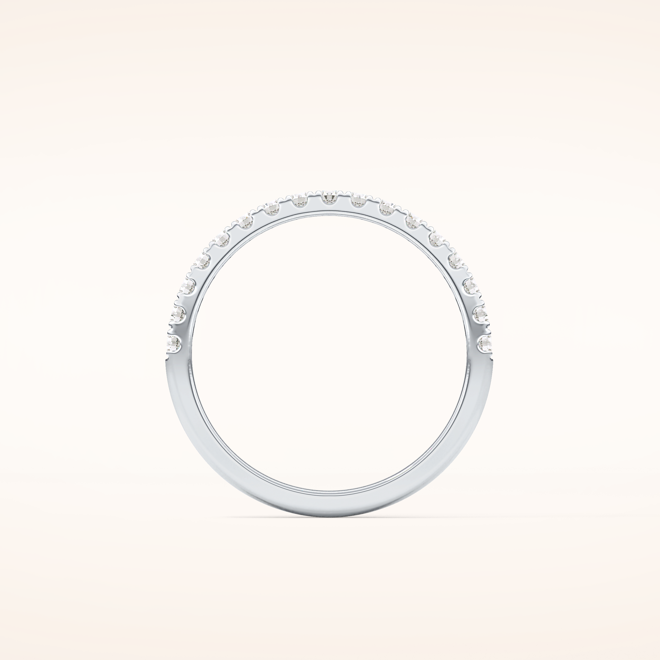 0.31 TCW Round Shaped Moissanite Half Eternity Wedding Band