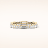 1.23 TCW Round & Baguette Shaped Moissanite Full Eternity Wedding Band