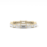 Full Eternity Wedding Band with 1.23 TCW Round & Baguette Cut Moissanite – Yellow, White, or Rose Gold