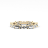 Full Eternity Wedding Band with 1.23 TCW Round & Baguette Cut Moissanite – Yellow, White, or Rose Gold