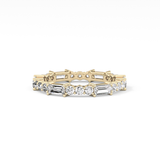 Full Eternity Wedding Band with 1.23 TCW Round & Baguette Cut Moissanite – Yellow, White, or Rose Gold