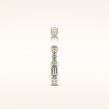 1.23 TCW Round & Baguette Shaped Moissanite Full Eternity Wedding Band