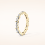1.23 TCW Round & Baguette Shaped Moissanite Full Eternity Wedding Band