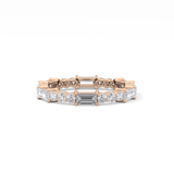 Full Eternity Wedding Band with 1.23 TCW Round & Baguette Cut Moissanite – Yellow, White, or Rose Gold