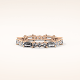 1.23 TCW Round & Baguette Shaped Moissanite Full Eternity Wedding Band