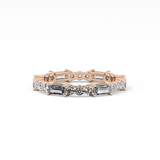 Full Eternity Wedding Band with 1.23 TCW Round & Baguette Cut Moissanite – Yellow, White, or Rose Gold