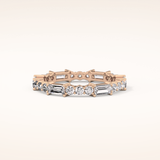 1.23 TCW Round & Baguette Shaped Moissanite Full Eternity Wedding Band