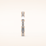 1.23 TCW Round & Baguette Shaped Moissanite Full Eternity Wedding Band
