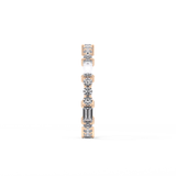 Full Eternity Wedding Band with 1.23 TCW Round & Baguette Cut Moissanite – Yellow, White, or Rose Gold