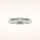 1.23 TCW Round & Baguette Shaped Moissanite Full Eternity Wedding Band