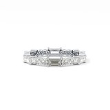 Full Eternity Wedding Band with 1.23 TCW Round & Baguette Cut Moissanite – Yellow, White, or Rose Gold