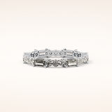 1.23 TCW Round & Baguette Shaped Moissanite Full Eternity Wedding Band