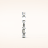 1.23 TCW Round & Baguette Shaped Moissanite Full Eternity Wedding Band
