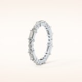 1.23 TCW Round & Baguette Shaped Moissanite Full Eternity Wedding Band