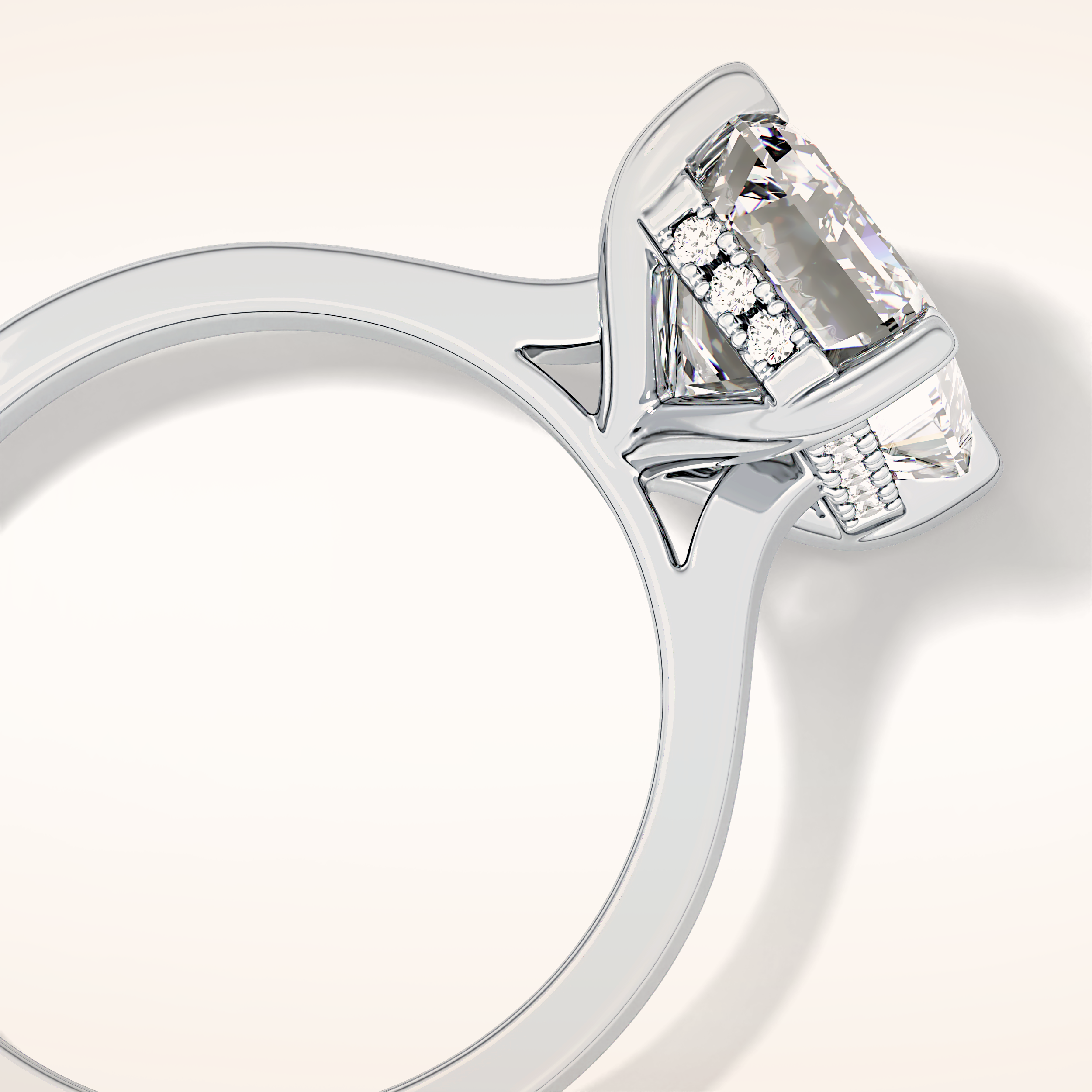 1.23 TCW Round & Baguette Shaped Moissanite Full Eternity Wedding Band