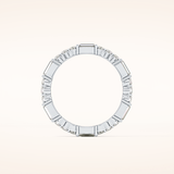 1.23 TCW Round & Baguette Shaped Moissanite Full Eternity Wedding Band