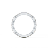 Full Eternity Wedding Band with 1.23 TCW Round & Baguette Cut Moissanite – Yellow, White, or Rose Gold