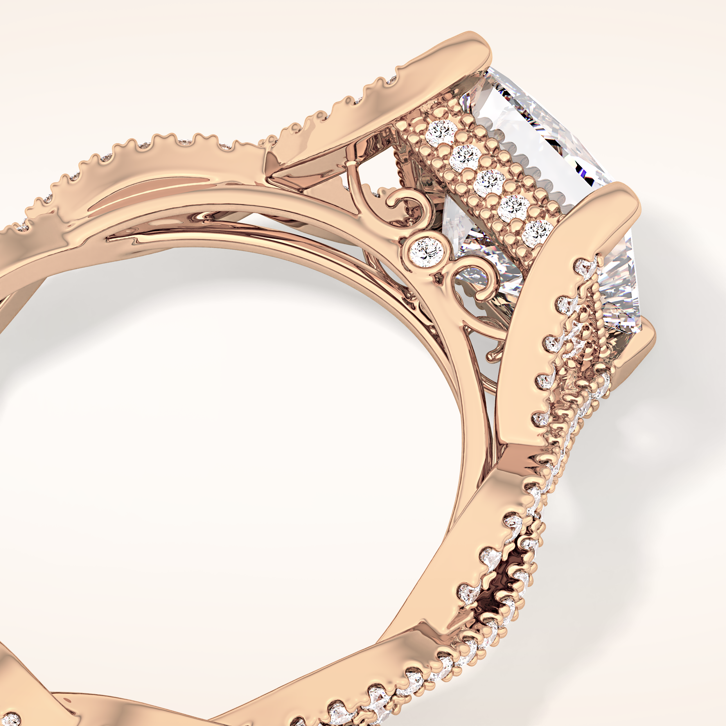 0.20 TCW Round Shaped Moissanite Full Eternity Wedding Band