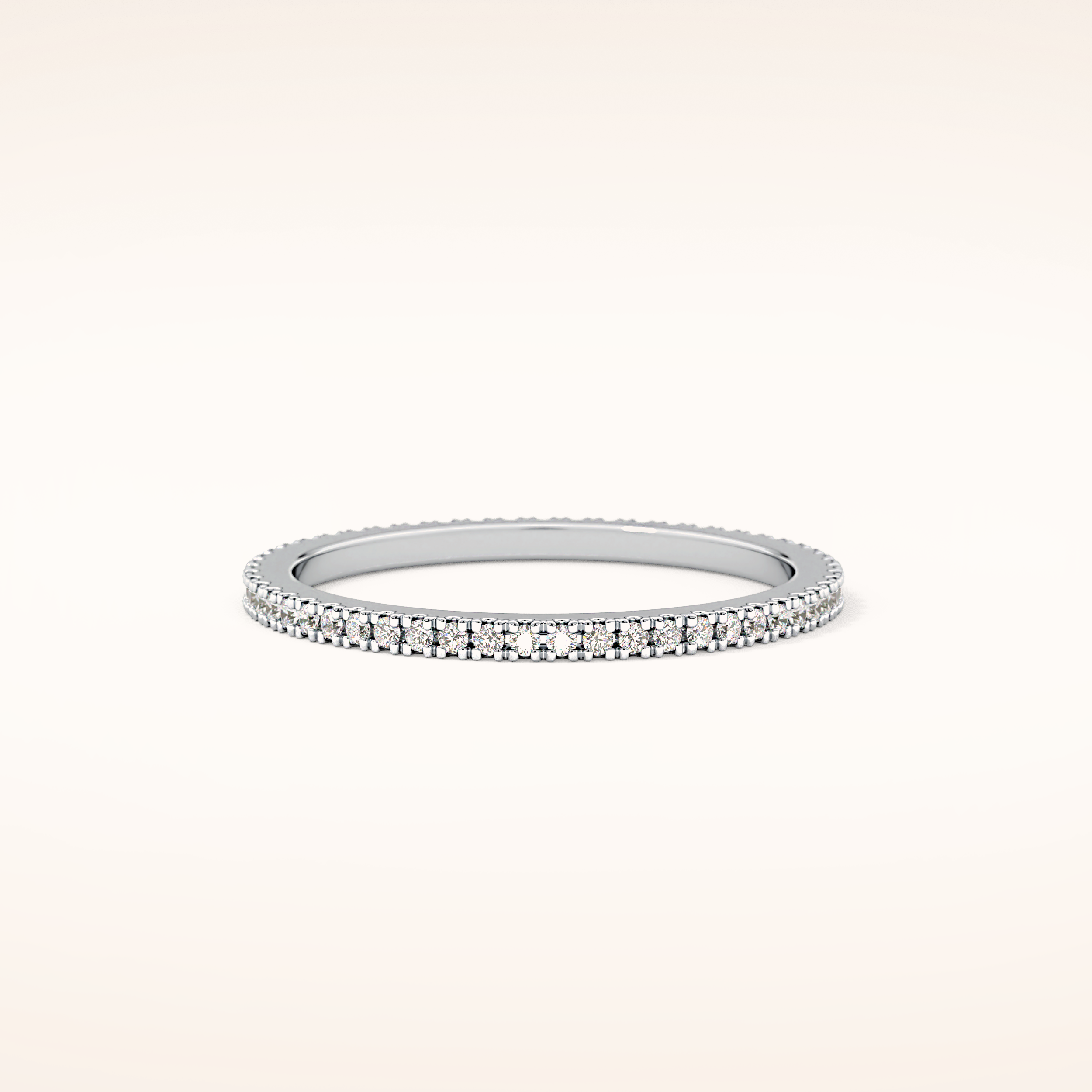 0.20 TCW Round Shaped Moissanite Full Eternity Wedding Band