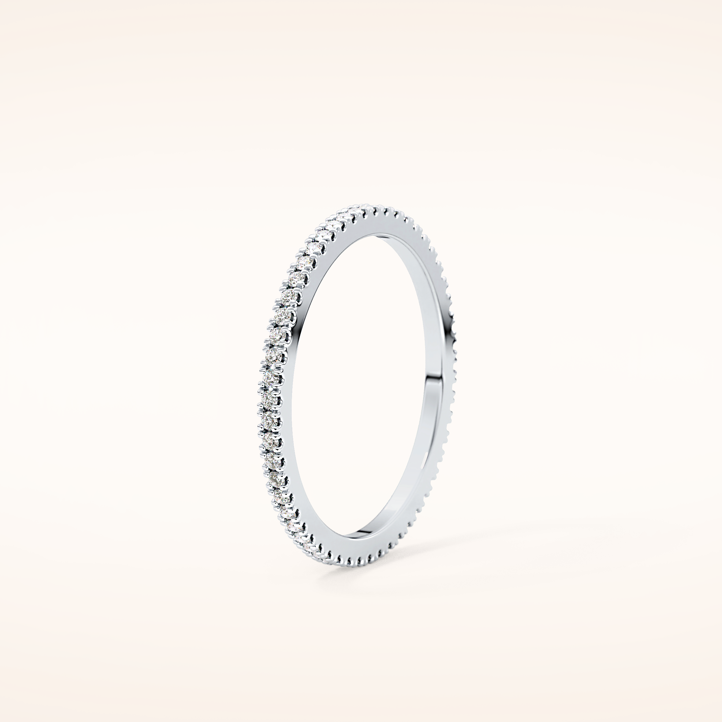 0.20 TCW Round Shaped Moissanite Full Eternity Wedding Band