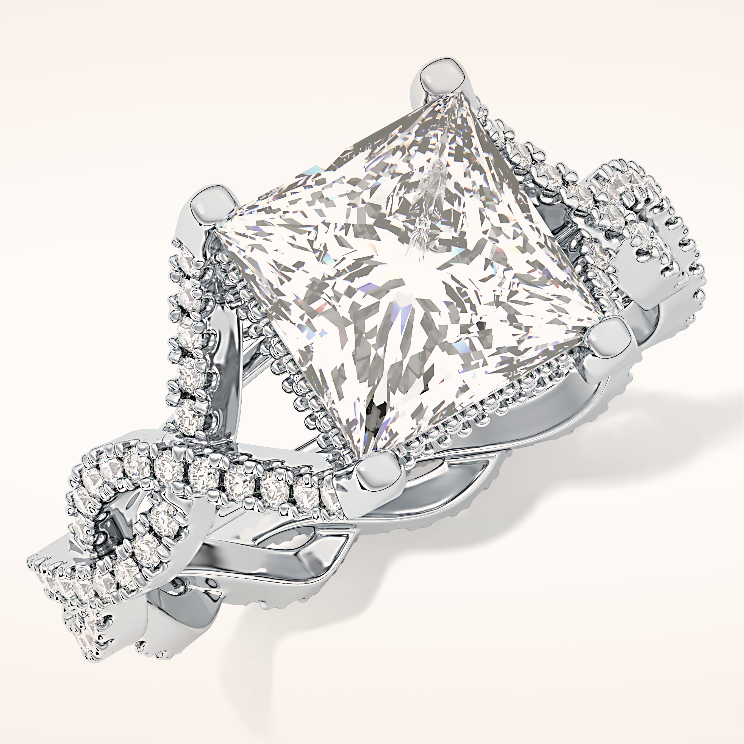 0.20 TCW Round Shaped Moissanite Full Eternity Wedding Band