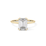 Emerald Solitaire Lab Grown Diamond Engagement Ring