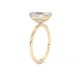 Emerald Solitaire Lab Grown Diamond Engagement Ring