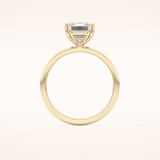 2.45 CT Emerald Shaped Solitaire Moissanite Engagement Ring