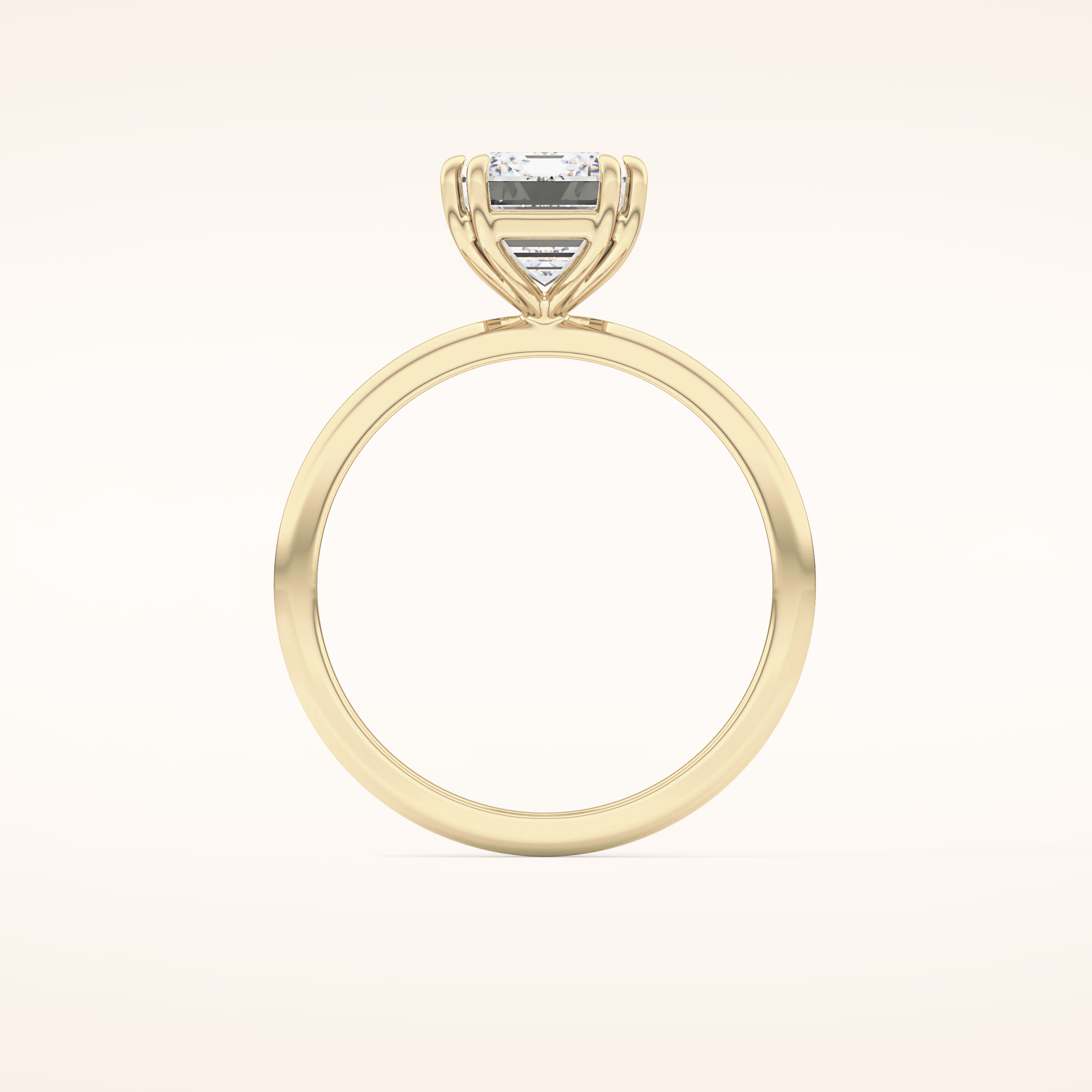 2.45 CT Emerald Shaped Solitaire Moissanite Engagement Ring