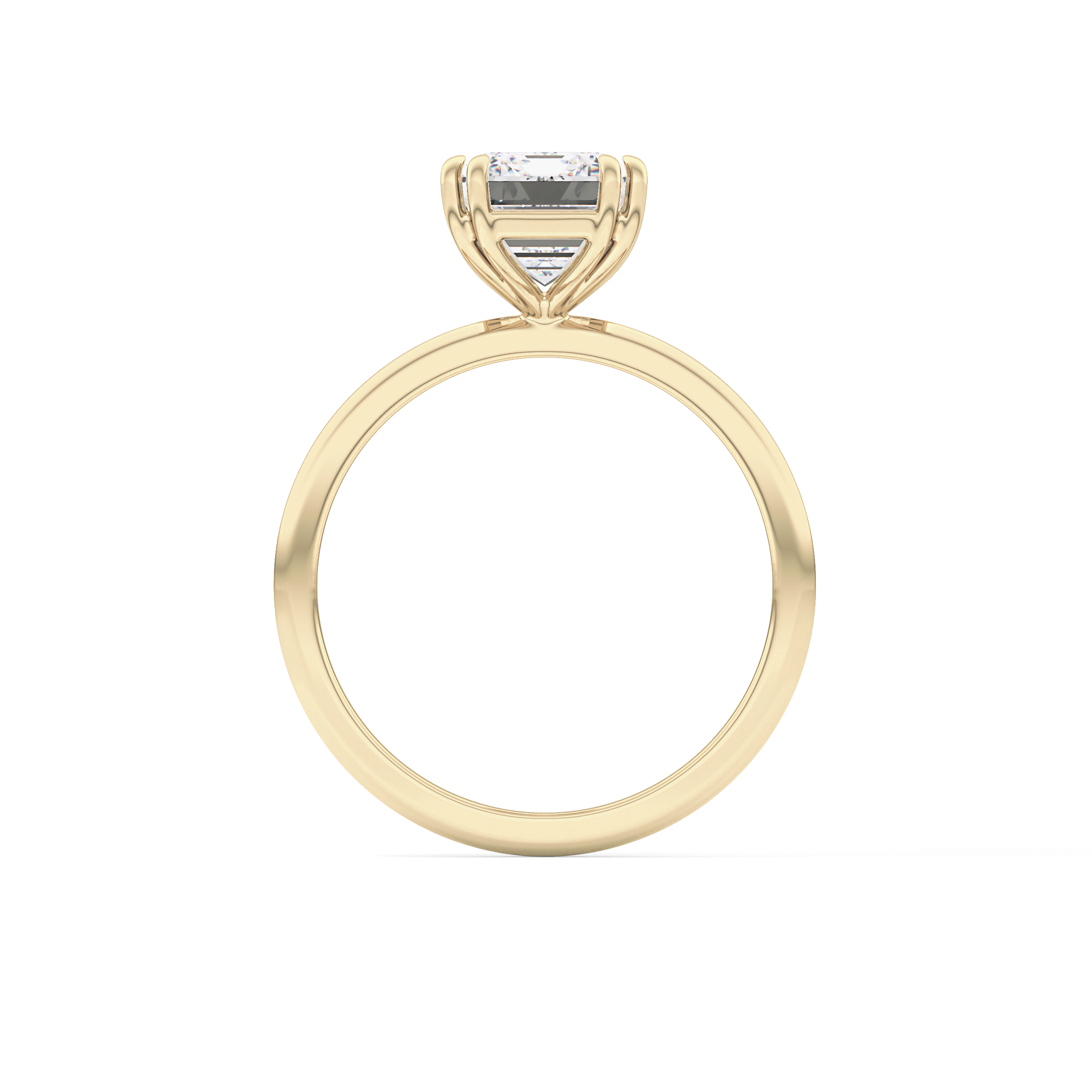 Emerald Solitaire Lab Grown Diamond Engagement Ring