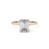 Emerald Solitaire Lab Grown Diamond Engagement Ring