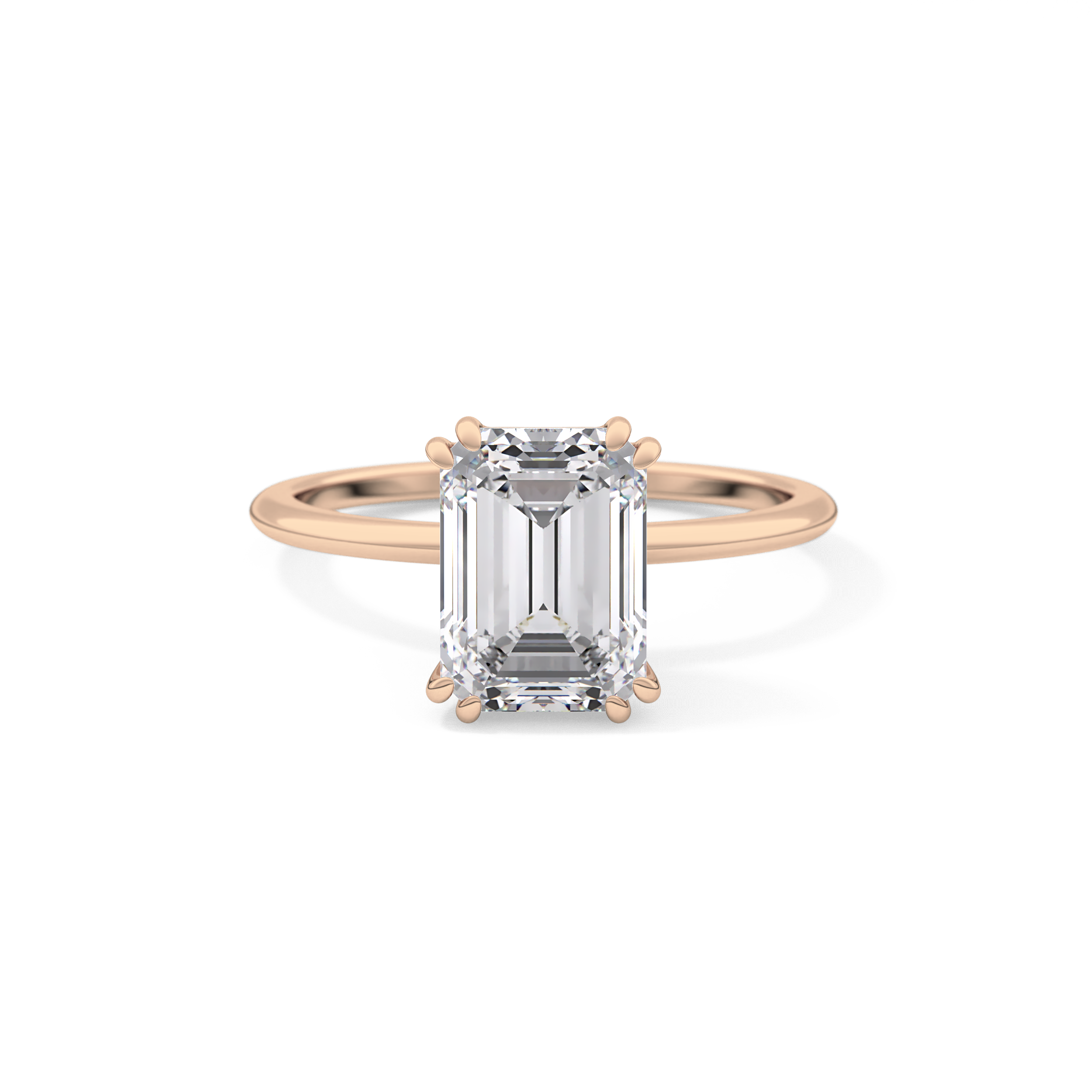Emerald Solitaire Lab Grown Diamond Engagement Ring