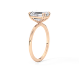 Emerald Solitaire Lab Grown Diamond Engagement Ring
