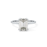Emerald Solitaire Lab Grown Diamond Engagement Ring
