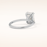 2.45 CT Emerald Shaped Solitaire Moissanite Engagement Ring