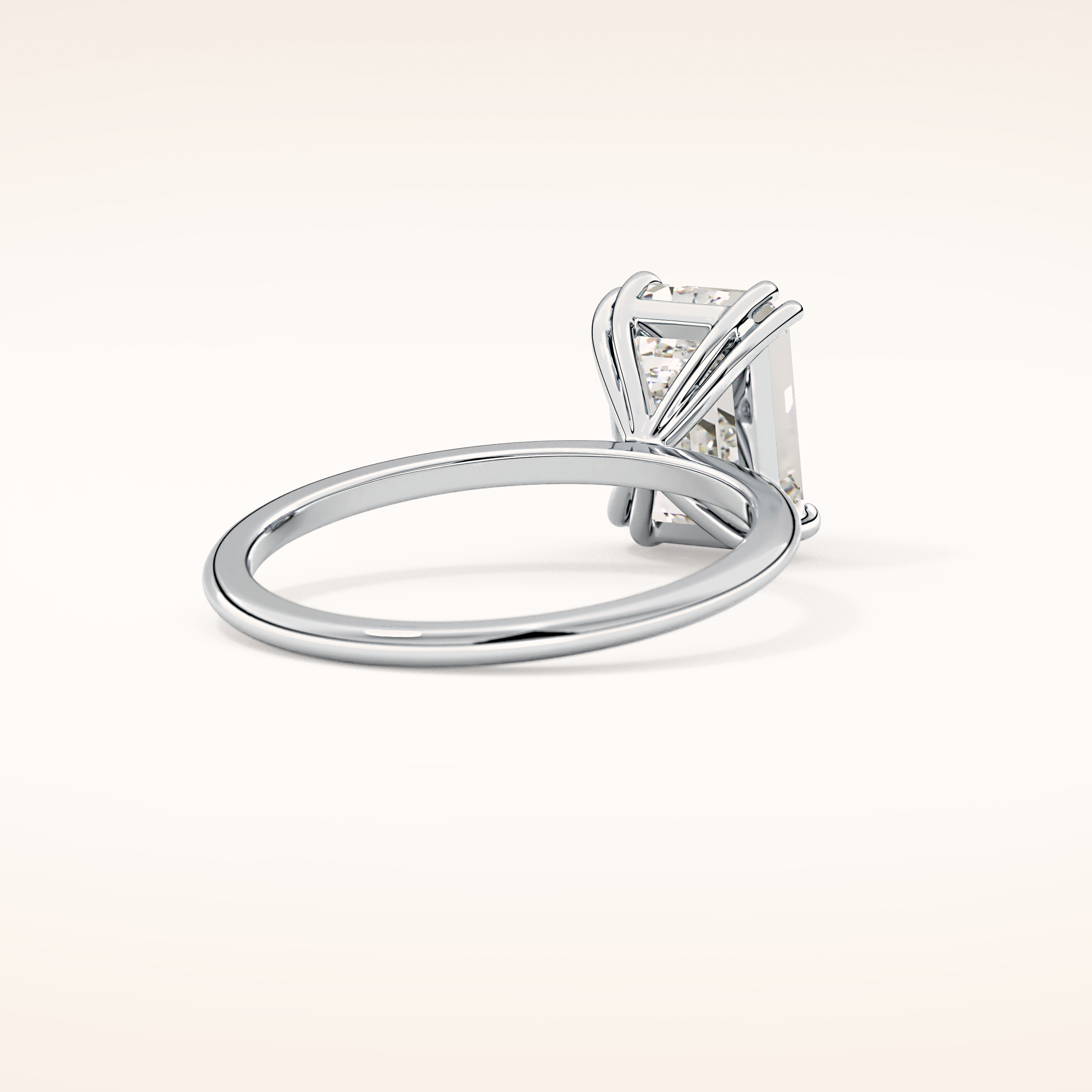 2.45 CT Emerald Shaped Solitaire Moissanite Engagement Ring