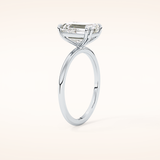 2.45 CT Emerald Shaped Solitaire Moissanite Engagement Ring