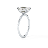 Emerald Solitaire Lab Grown Diamond Engagement Ring