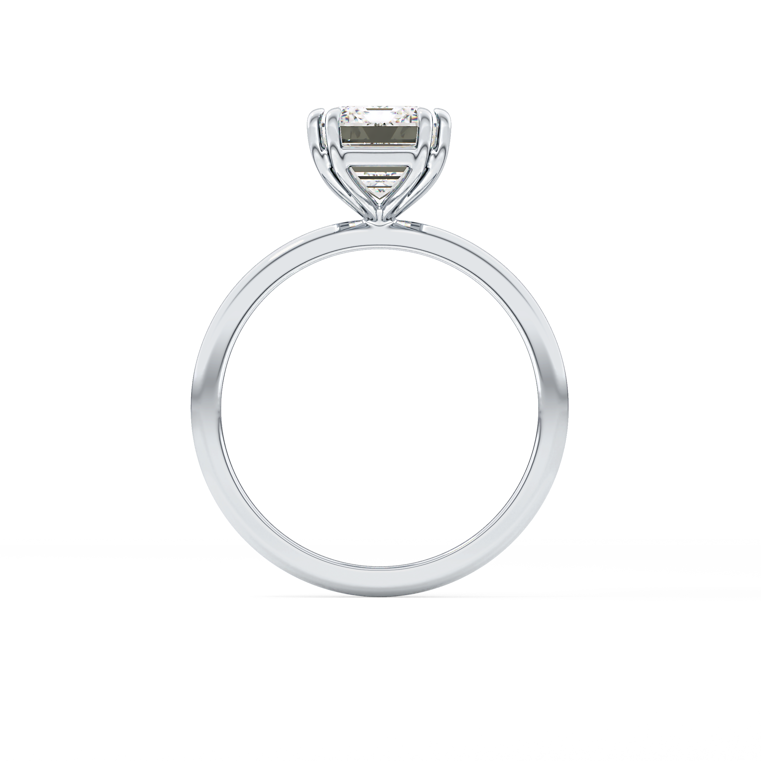 Emerald Solitaire Lab Grown Diamond Engagement Ring