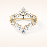 1.29 TCW Round Shaped Moissanite V Shaped Wedding Band
