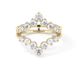 V Shaped Wedding Band with 1.29 TCW Round Cut Moissanite – Yellow, White, or Rose Gold