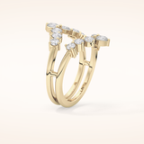 1.29 TCW Round Shaped Moissanite V Shaped Wedding Band