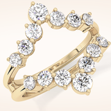 1.29 TCW Round Shaped Moissanite V Shaped Wedding Band