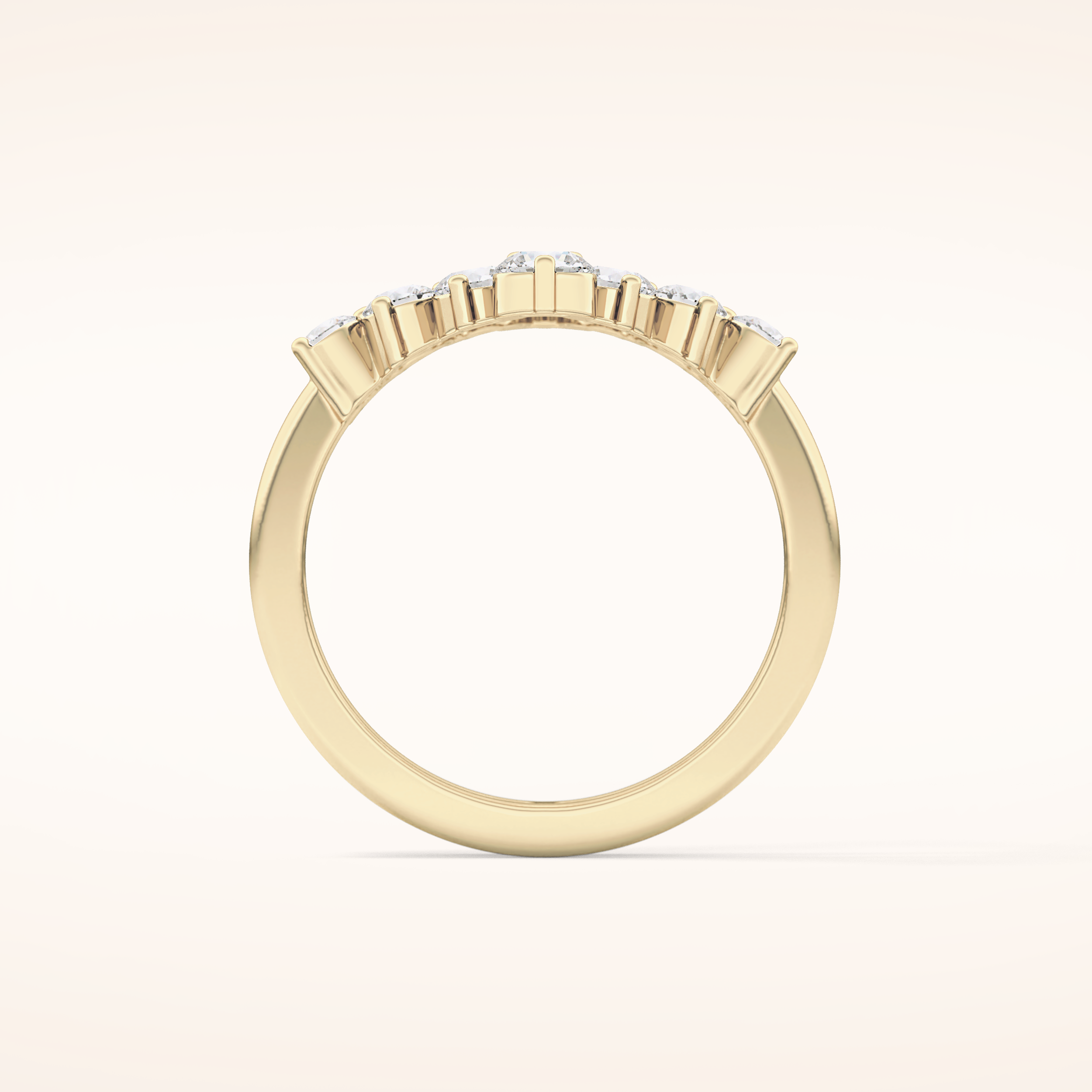 1.29 TCW Round Shaped Moissanite V Shaped Wedding Band