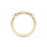 V Shaped Wedding Band with 1.29 TCW Round Cut Moissanite – Yellow, White, or Rose Gold