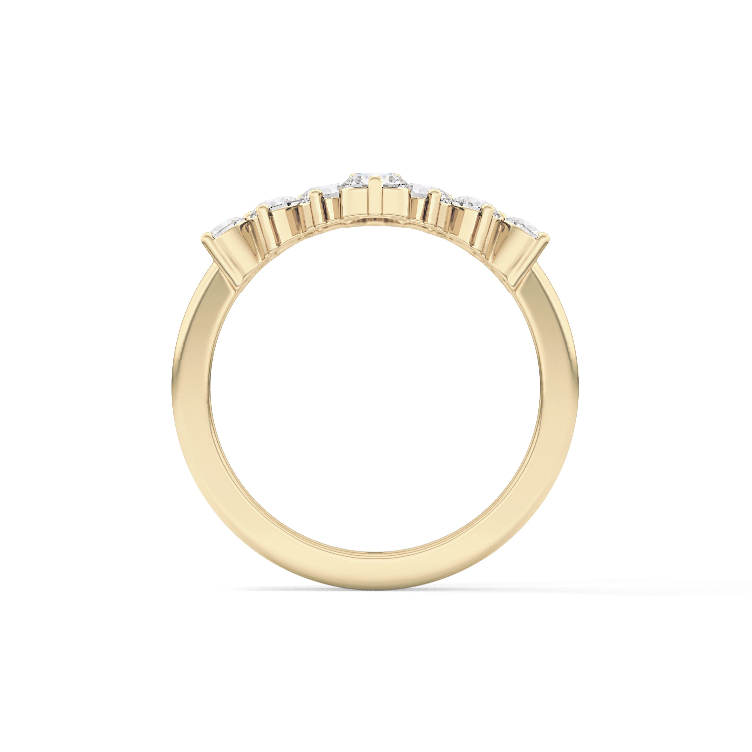 V Shaped Wedding Band with 1.29 TCW Round Cut Moissanite – Yellow, White, or Rose Gold