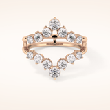 1.29 TCW Round Shaped Moissanite V Shaped Wedding Band