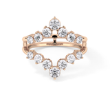 V Shaped Wedding Band with 1.29 TCW Round Cut Moissanite – Yellow, White, or Rose Gold