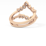 V Shaped Wedding Band with 1.29 TCW Round Cut Moissanite – Yellow, White, or Rose Gold